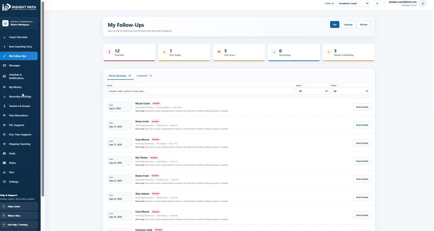 Current Insight Path coach workspace